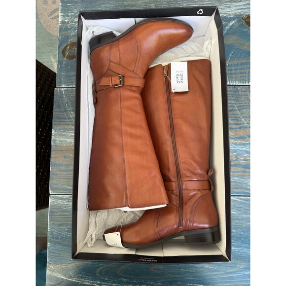 NATURALIZER RENA CIDER Wide Calf Riding Boots, NEW in BOX, size 6.5, Tan leather - Picture 8 of 16